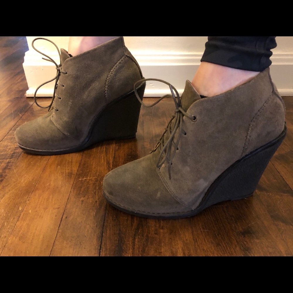 Rag & Bone suede wedge booties